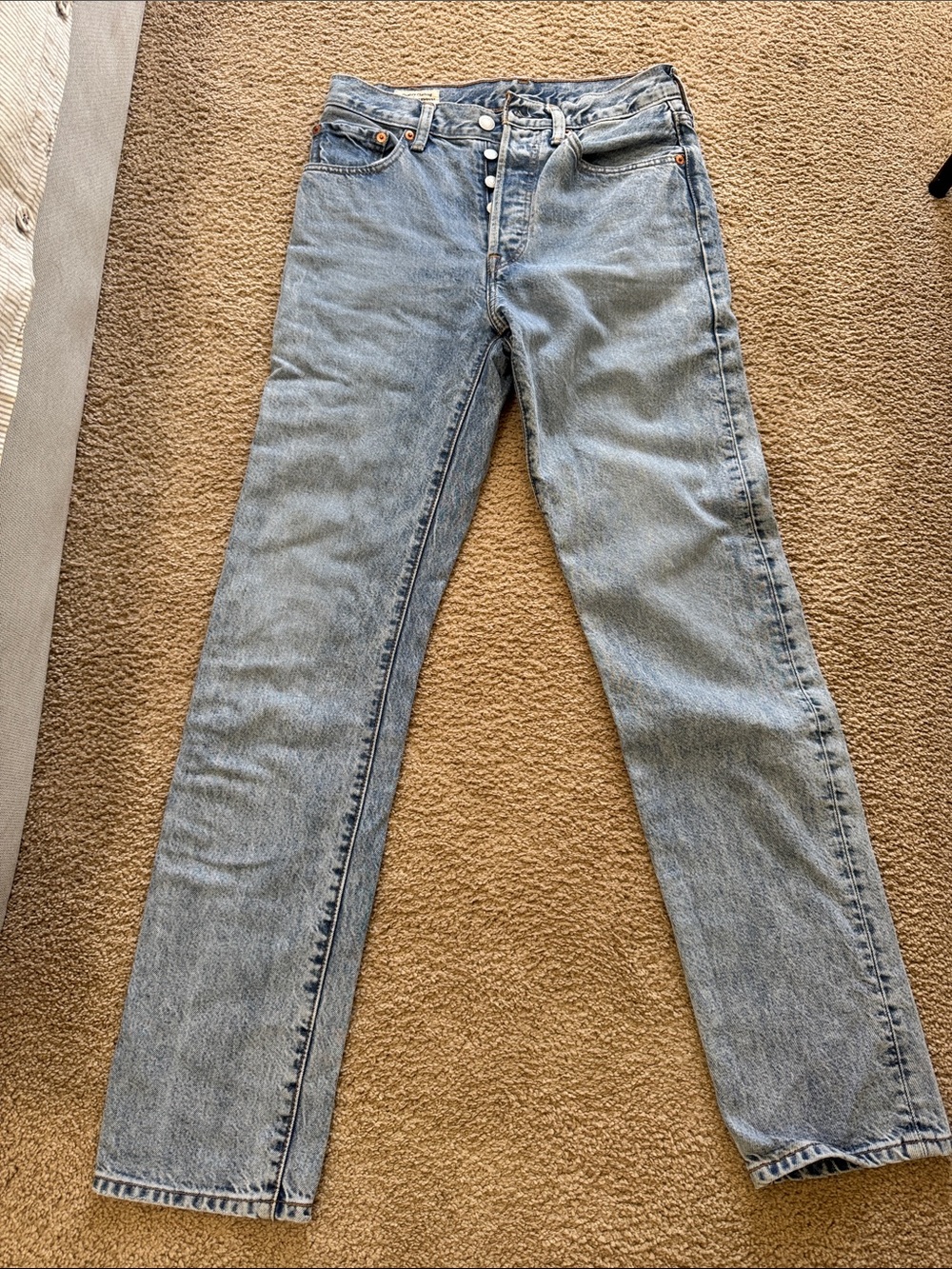 Levi's 501 Light Wash Straight Jeans 26x32